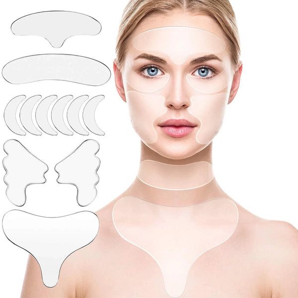 Kit com 11 Adesivos de Silicone Antirrugas - SilkSkin™