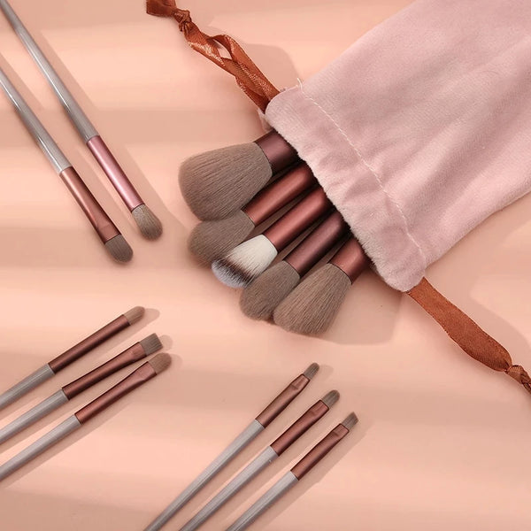 ProGlam™ – Kit Completo com 13 Pincéis para Maquiagem Profissional